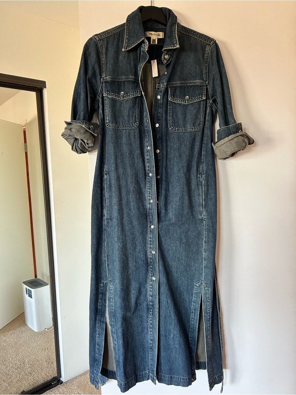 Madewell Dark Indigo Denim Maxi Shirt Dress